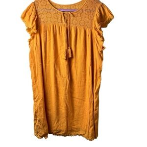 True Craft‎ Yellow Flutter Sleeve Peasant Sundress 2X